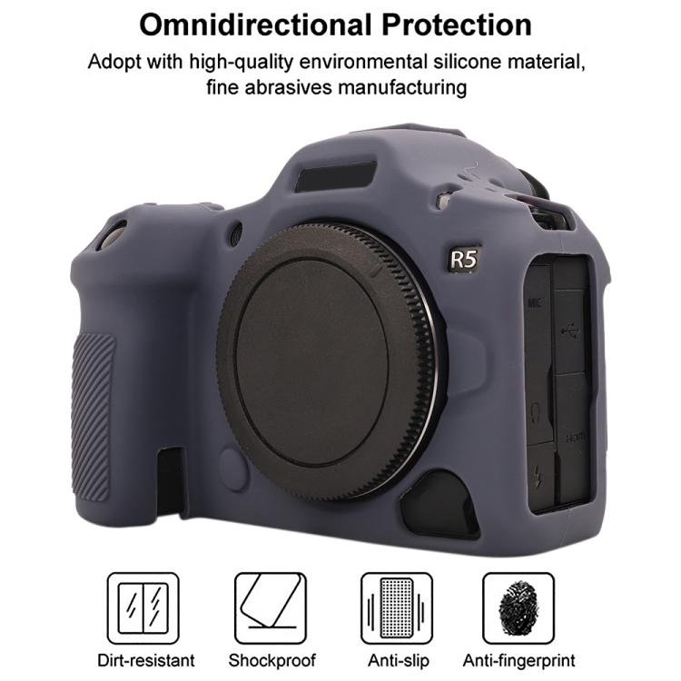 For Canon EOS R5 Mark II / R5II Glossy Soft Silicone Protective Case(Blue) - Protective Case by buy2fix | Online Shopping UK | buy2fix