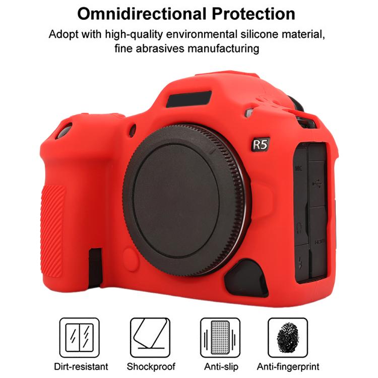 For Canon EOS R5 Mark II / R5II Glossy Soft Silicone Protective Case(Red) - Protective Case by buy2fix | Online Shopping UK | buy2fix