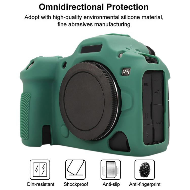 For Canon EOS R5 Mark II / R5II Glossy Soft Silicone Protective Case(Green) - Protective Case by buy2fix | Online Shopping UK | buy2fix