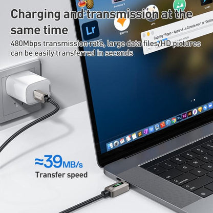 Yesido CA198 60W Type-C to Type-C Streamer Light Data Cable, Length: 1.2m(Grey) - USB-C & Type-C Cable by Yesido | Online Shopping UK | buy2fix