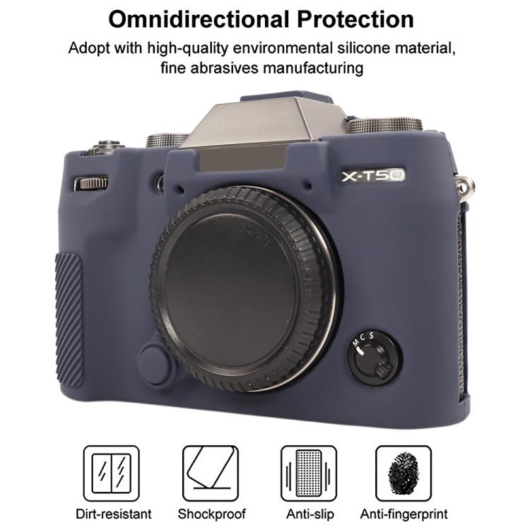 For FUJIFILM X-T50 Glossy Soft Silicone Protective Case(Blue) - Protective Case by buy2fix | Online Shopping UK | buy2fix