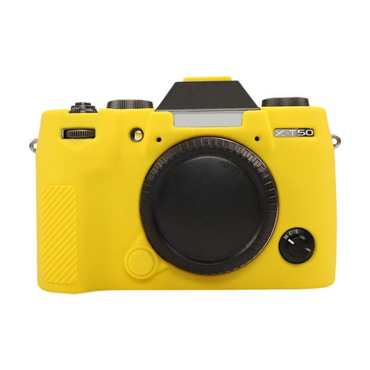 For FUJIFILM X-T50 Glossy Soft Silicone Protective Case(Yellow) - Protective Case by buy2fix | Online Shopping UK | buy2fix