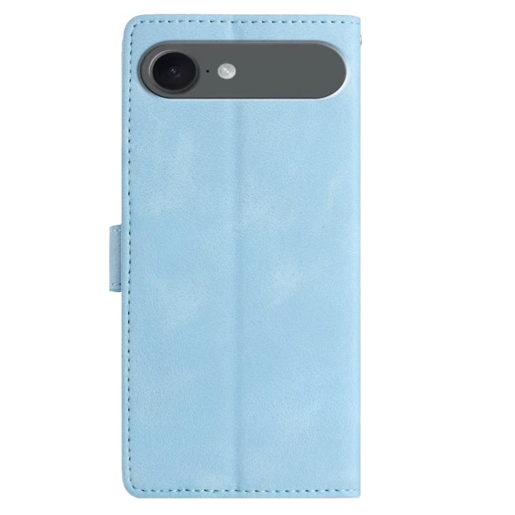 For iPhone Air Rose Flower Embossing Pattern Leather Phone Case(Sky Blue) - iPhone Air Cases by buy2fix | Online Shopping UK | buy2fix