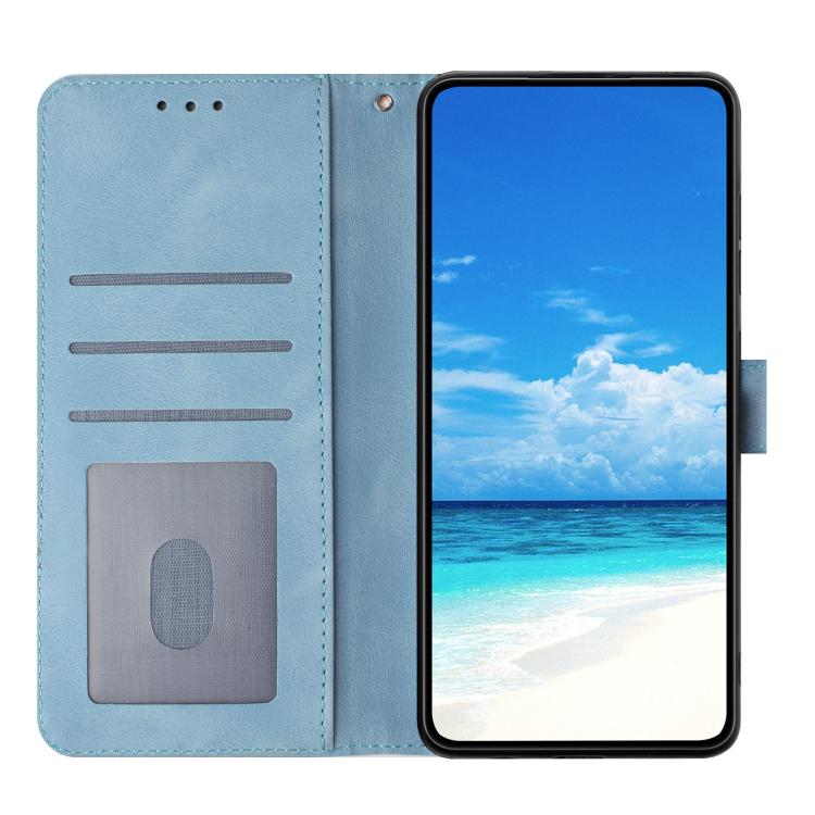 For iPhone Air Rose Flower Embossing Pattern Leather Phone Case(Sky Blue) - iPhone Air Cases by buy2fix | Online Shopping UK | buy2fix