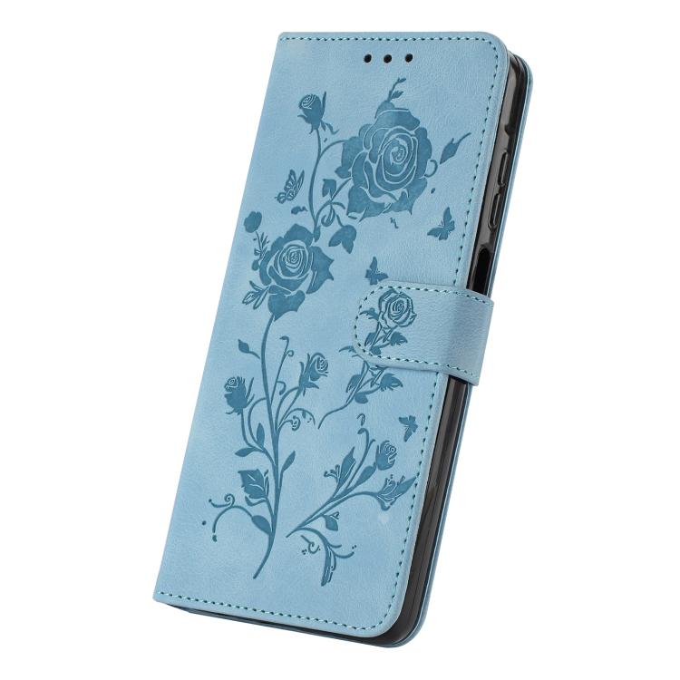 For iPhone Air Rose Flower Embossing Pattern Leather Phone Case(Sky Blue) - iPhone Air Cases by buy2fix | Online Shopping UK | buy2fix