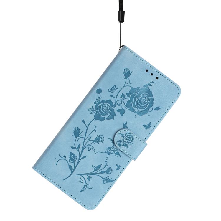 For iPhone Air Rose Flower Embossing Pattern Leather Phone Case(Sky Blue) - iPhone Air Cases by buy2fix | Online Shopping UK | buy2fix