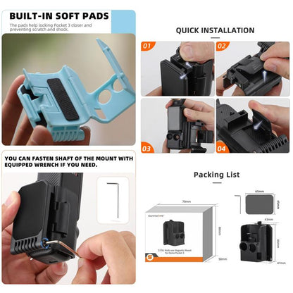 For DJI OSMO Pocket 3 Sunnylife Multifunctional Magnetic Mount Tabletop Base Bracket(Yellow) - Mount & Holder by Sunnylife | Online Shopping UK | buy2fix