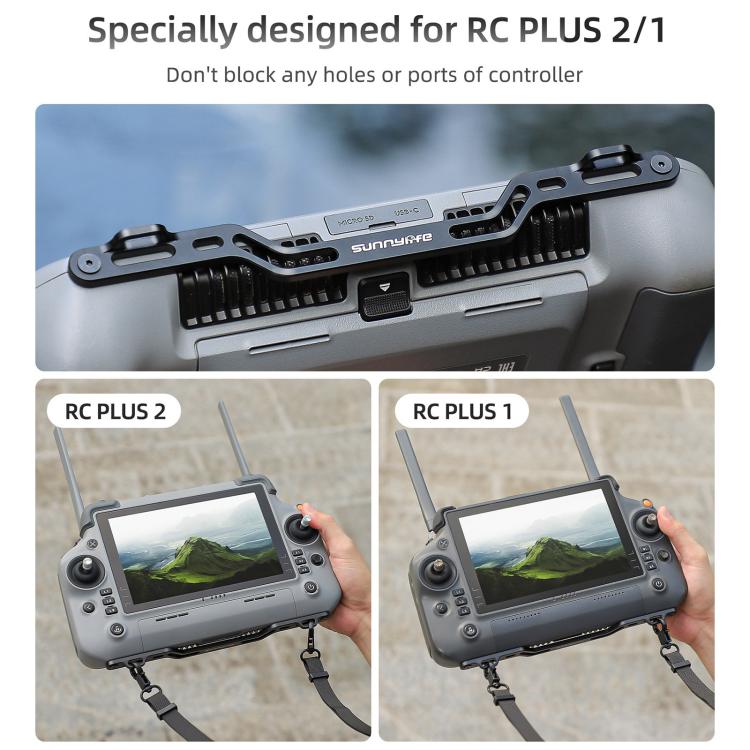 For DJI RC Plus 2 / 1 Sunnylife Controller Hanger Bracket with PU Leather Strap Shoulder Belt(Grey) - Holder Series by Sunnylife | Online Shopping UK | buy2fix