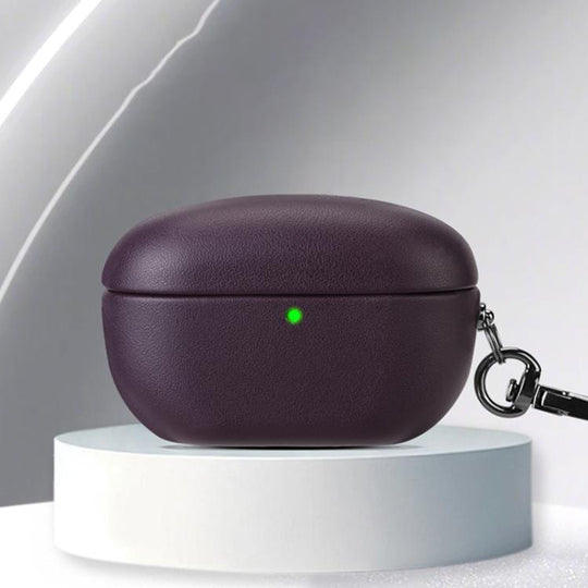 For Sony WF-1000XM5 Oily Leather Split Earphone Case(Dark Purple)