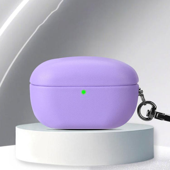 For Sony WF-1000XM5 Oily Leather Split Earphone Case(Lilac)