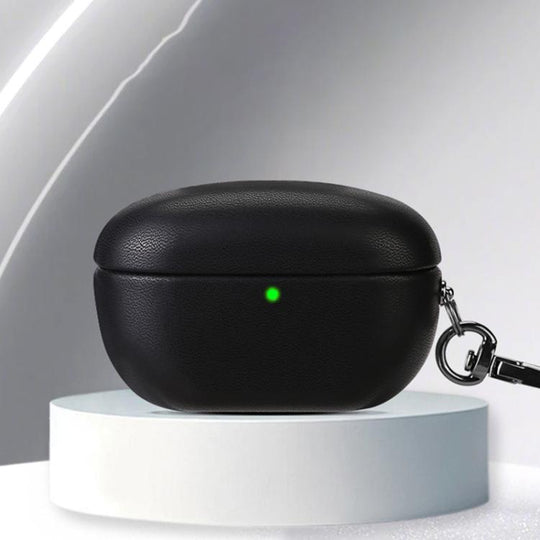 For Sony WF-1000XM5 Oily Leather Split Earphone Case(Black)