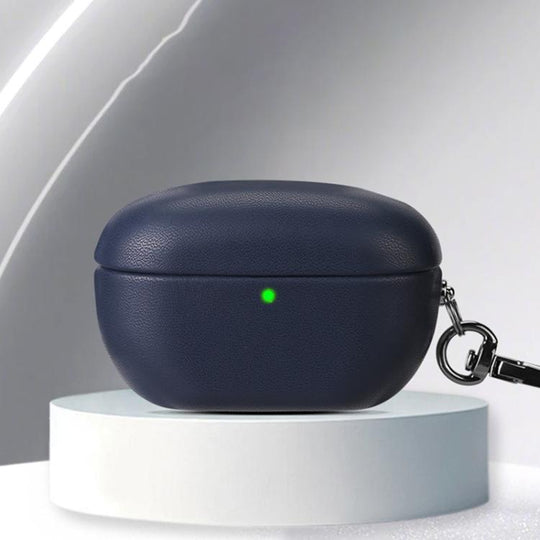 For Sony WF-1000XM5 Oily Leather Split Earphone Case(Dark Blue)