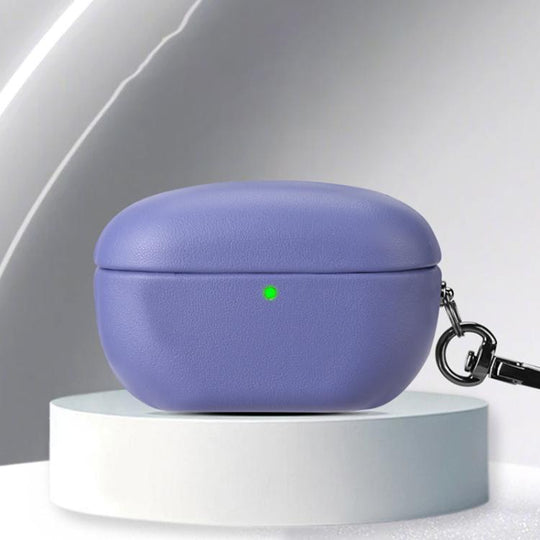 For Sony WF-1000XM5 Oily Leather Split Earphone Case(Lavender Grey)