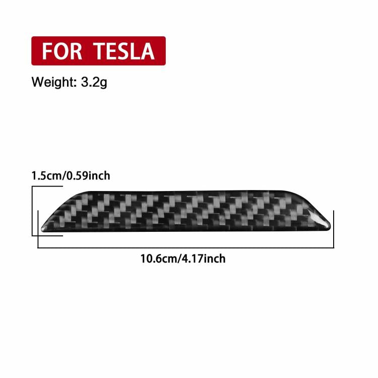 For Tesla Model 3 / Y / S / X Carbon Fiber Car Trunk Logo Decorative Sticker, Left and Right Drive(Black) - Car Interior Mouldings by buy2fix | Online Shopping UK | buy2fix