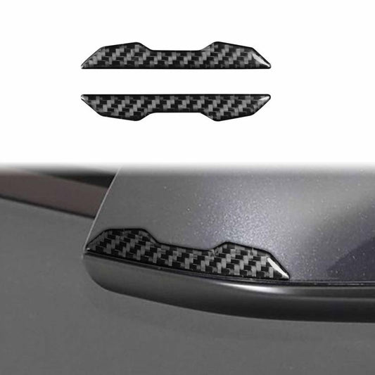 For Tesla Model 3 / Y / S / X 2pcs/Set Carbon Fiber Car Rearview Mirror Anti-collision Decorative Sticker, Left and Right Drive(Black) - Car Interior Mouldings by buy2fix | Online Shopping UK | buy2fix