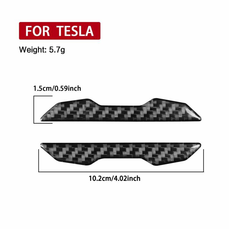 For Tesla Model 3 / Y / S / X 2pcs/Set Carbon Fiber Car Rearview Mirror Anti-collision Decorative Sticker, Left and Right Drive(Black) - Car Interior Mouldings by buy2fix | Online Shopping UK | buy2fix