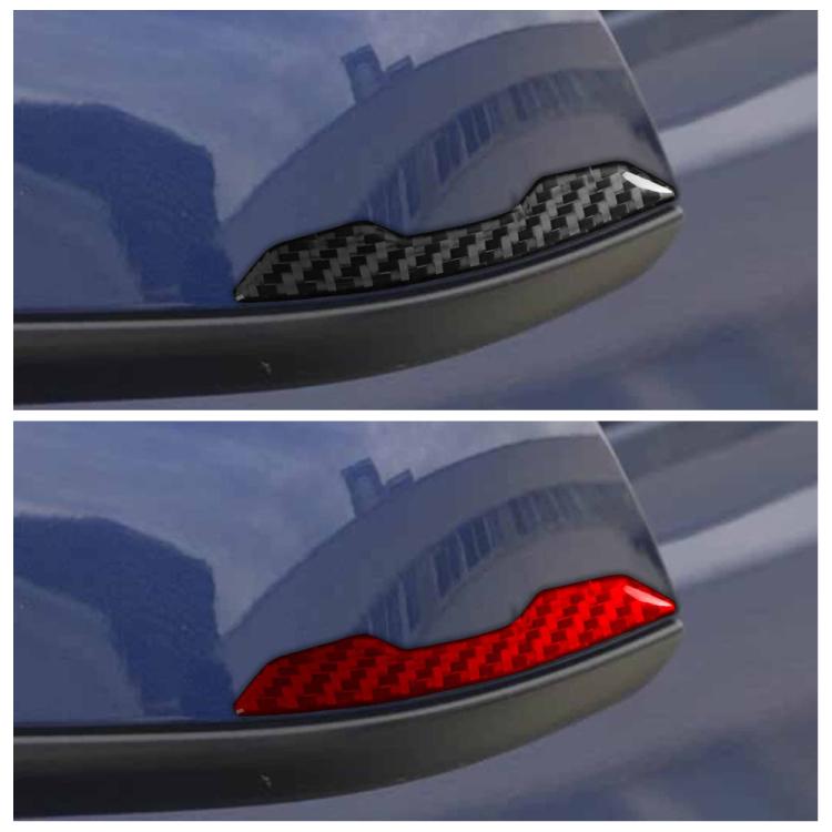 For Tesla Model 3 / Y / S / X 2pcs/Set Carbon Fiber Car Rearview Mirror Anti-collision Decorative Sticker, Left and Right Drive(Black) - Car Interior Mouldings by buy2fix | Online Shopping UK | buy2fix