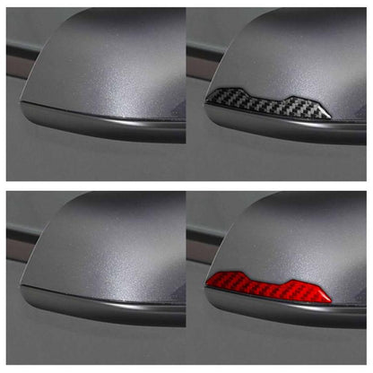 For Tesla Model 3 / Y / S / X 2pcs/Set Carbon Fiber Car Rearview Mirror Anti-collision Decorative Sticker, Left and Right Drive(Red) - Car Interior Mouldings by buy2fix | Online Shopping UK | buy2fix