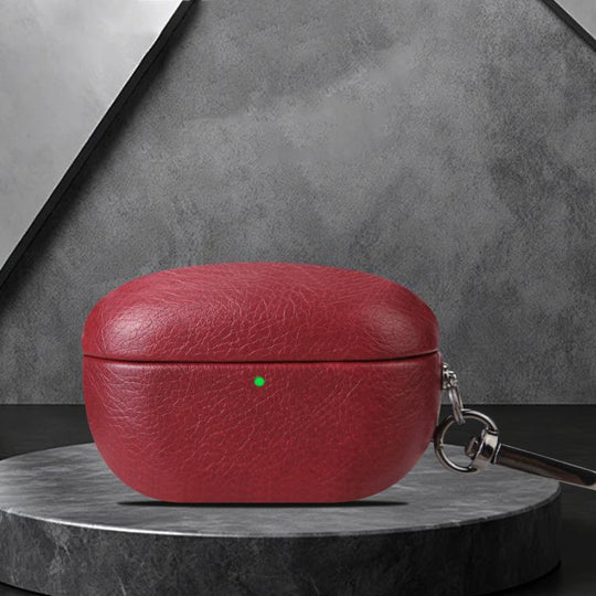 For Sony WF-1000XM5 Oily Leather Bluetooth Earphone Protective Case(Red)