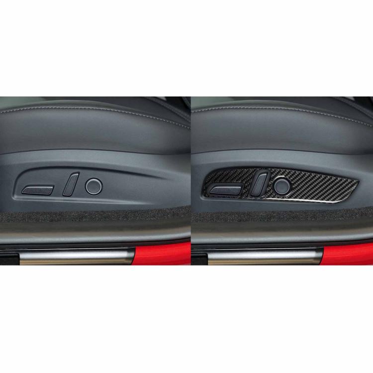 For Tesla Model 3 2023- 2pcs/Set Carbon Fiber Car Seat Adjustment Panel Decorative Sticker, Left Drive(Black) - Car Interior Mouldings by buy2fix | Online Shopping UK | buy2fix