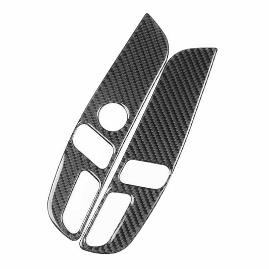 For Tesla Model 3 2023- 2pcs/Set Carbon Fiber Car Seat Adjustment Panel Decorative Sticker, Left Drive(Red) - Car Interior Mouldings by buy2fix | Online Shopping UK | buy2fix