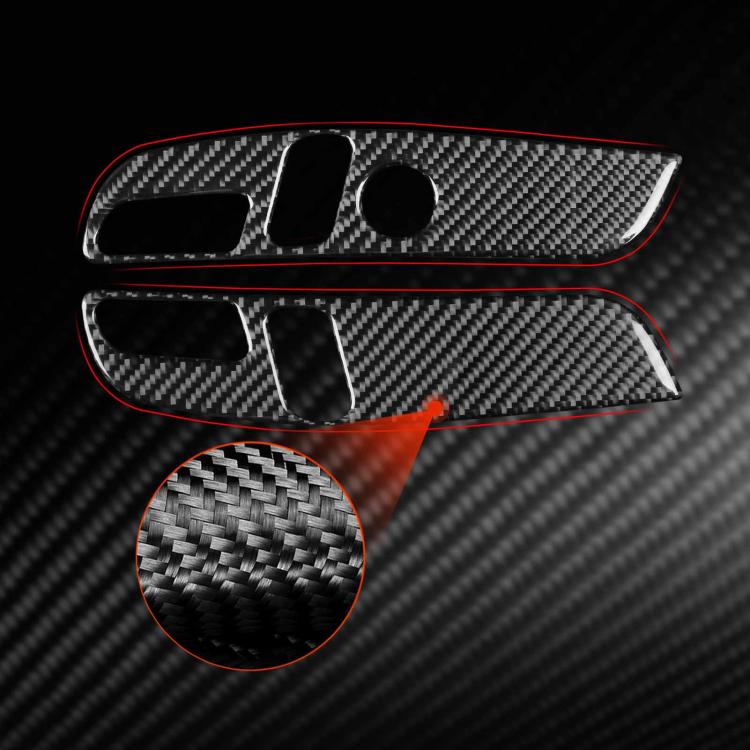 For Tesla Model 3 2023- 2pcs/Set Carbon Fiber Car Seat Adjustment Panel Decorative Sticker, Left Drive(Red) - Car Interior Mouldings by buy2fix | Online Shopping UK | buy2fix