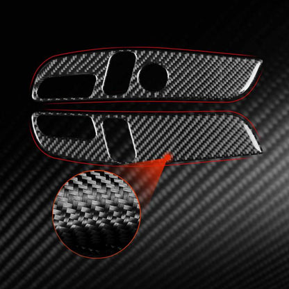 For Tesla Model 3 2023- 2pcs/Set Carbon Fiber Car Seat Adjustment Panel Decorative Sticker, Left Drive(Red) - Car Interior Mouldings by buy2fix | Online Shopping UK | buy2fix