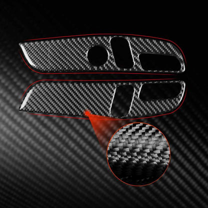 For Tesla Model 3 2023- 2pcs/Set Carbon Fiber Car Seat Adjustment Panel Decorative Sticker, Right Drive(Black) - Car Interior Mouldings by buy2fix | Online Shopping UK | buy2fix