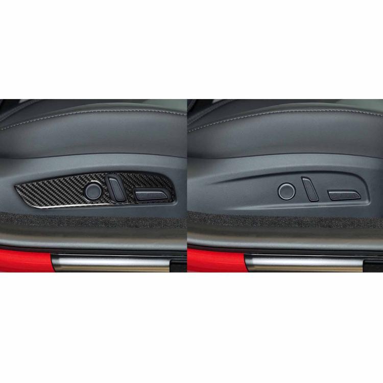 For Tesla Model 3 2023- 2pcs/Set Carbon Fiber Car Seat Adjustment Panel Decorative Sticker, Right Drive(Black) - Car Interior Mouldings by buy2fix | Online Shopping UK | buy2fix