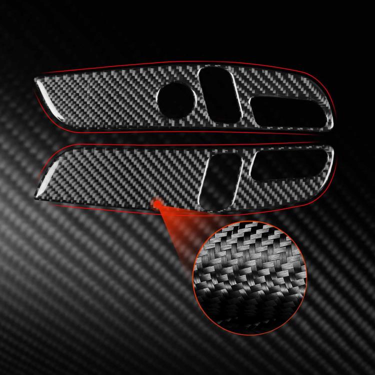 For Tesla Model 3 2023- 2pcs/Set Carbon Fiber Car Seat Adjustment Panel Decorative Sticker, Right Drive(Red) - Car Interior Mouldings by buy2fix | Online Shopping UK | buy2fix