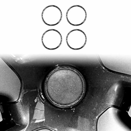 For Tesla Model 3 / Y 4pcs/Set Carbon Fiber Car Wheel Hub Decoration Ring, Left and Right Drive(Black) - Car Interior Mouldings by buy2fix | Online Shopping UK | buy2fix