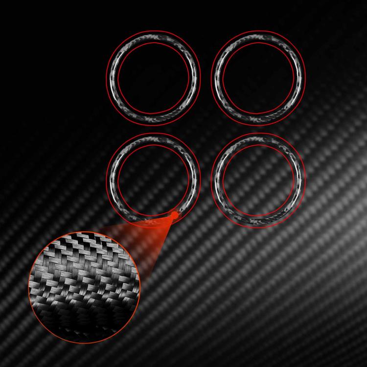 For Tesla Model 3 / Y 4pcs/Set Carbon Fiber Car Wheel Hub Decoration Ring, Left and Right Drive(Red) - Car Interior Mouldings by buy2fix | Online Shopping UK | buy2fix