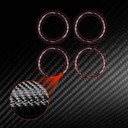 For Tesla Model 3 / Y 4pcs/Set Carbon Fiber Car Wheel Hub Decoration Ring, Left and Right Drive(Red) - Car Interior Mouldings by buy2fix | Online Shopping UK | buy2fix