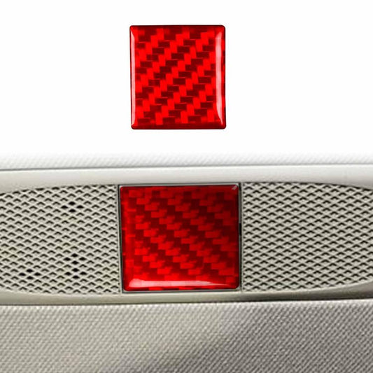 For Tesla Model 3 2019-2022 / Model Y 2019-2024 Carbon Fiber Car Emergency Light Button Decorative Sticker, Left and Right Drive(Red) - Car Interior Mouldings by buy2fix | Online Shopping UK | buy2fix
