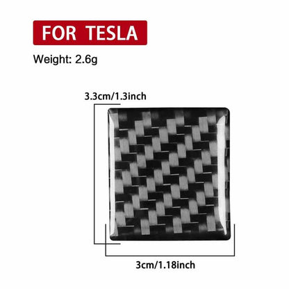 For Tesla Model 3 2019-2022 / Model Y 2019-2024 Carbon Fiber Car Emergency Light Button Decorative Sticker, Left and Right Drive(Red) - Car Interior Mouldings by buy2fix | Online Shopping UK | buy2fix