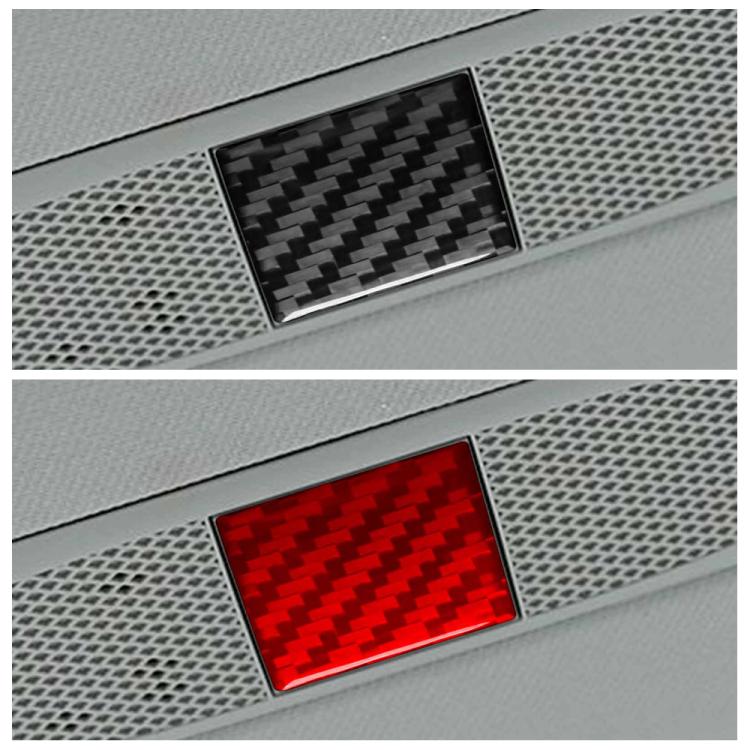 For Tesla Model 3 2019-2022 / Model Y 2019-2024 Carbon Fiber Car Emergency Light Button Decorative Sticker, Left and Right Drive(Red) - Car Interior Mouldings by buy2fix | Online Shopping UK | buy2fix