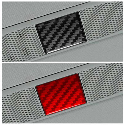 For Tesla Model 3 2019-2022 / Model Y 2019-2024 Carbon Fiber Car Emergency Light Button Decorative Sticker, Left and Right Drive(Red) - Car Interior Mouldings by buy2fix | Online Shopping UK | buy2fix