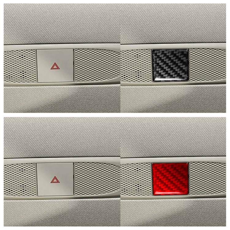 For Tesla Model 3 2019-2022 / Model Y 2019-2024 Carbon Fiber Car Emergency Light Button Decorative Sticker, Left and Right Drive(Red) - Car Interior Mouldings by buy2fix | Online Shopping UK | buy2fix