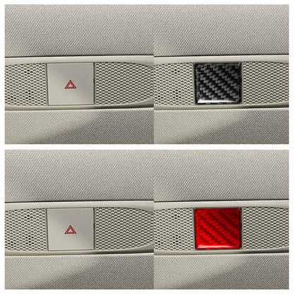 For Tesla Model 3 2019-2022 / Model Y 2019-2024 Carbon Fiber Car Emergency Light Button Decorative Sticker, Left and Right Drive(Red) - Car Interior Mouldings by buy2fix | Online Shopping UK | buy2fix