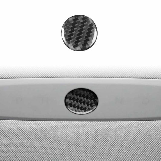 For Tesla Model 3 2023- Carbon Fiber Car Emergency Light Button Decorative Sticker, Left and Right Drive(Black) - Car Interior Mouldings by buy2fix | Online Shopping UK | buy2fix