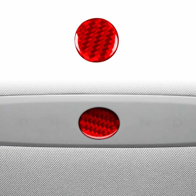 For Tesla Model 3 2023- Carbon Fiber Car Emergency Light Button Decorative Sticker, Left and Right Drive(Red) - Car Interior Mouldings by buy2fix | Online Shopping UK | buy2fix