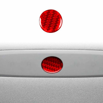 For Tesla Model 3 2023- Carbon Fiber Car Emergency Light Button Decorative Sticker, Left and Right Drive(Red) - Car Interior Mouldings by buy2fix | Online Shopping UK | buy2fix