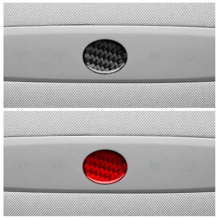 For Tesla Model 3 2023- Carbon Fiber Car Emergency Light Button Decorative Sticker, Left and Right Drive(Red) - Car Interior Mouldings by buy2fix | Online Shopping UK | buy2fix
