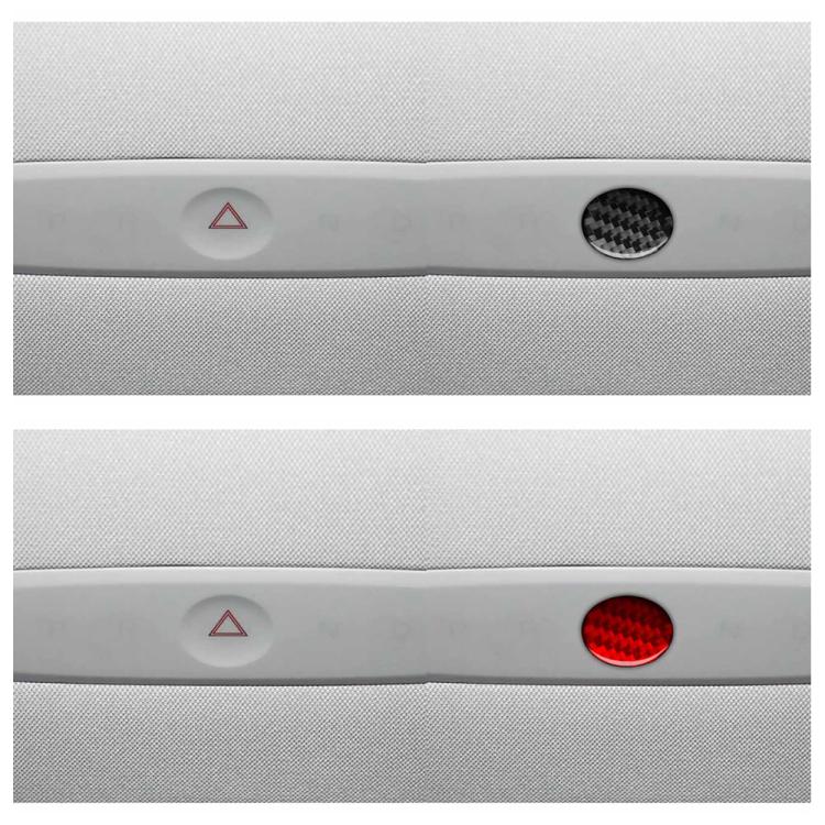 For Tesla Model 3 2023- Carbon Fiber Car Emergency Light Button Decorative Sticker, Left and Right Drive(Red) - Car Interior Mouldings by buy2fix | Online Shopping UK | buy2fix