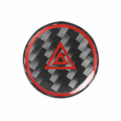 For Tesla Model 3 2023- Carbon Fiber Car Emergency Light Button with Label Decorative Sticker, Left and Right Drive(Black) - Car Interior Mouldings by buy2fix | Online Shopping UK | buy2fix