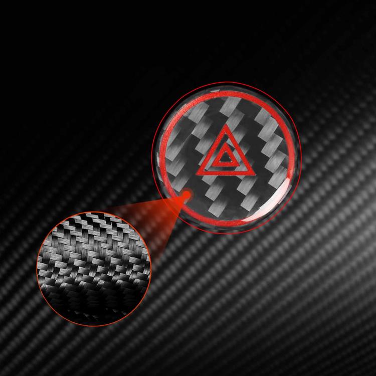 For Tesla Model 3 2023- Carbon Fiber Car Emergency Light Button with Label Decorative Sticker, Left and Right Drive(Red) - Car Interior Mouldings by buy2fix | Online Shopping UK | buy2fix