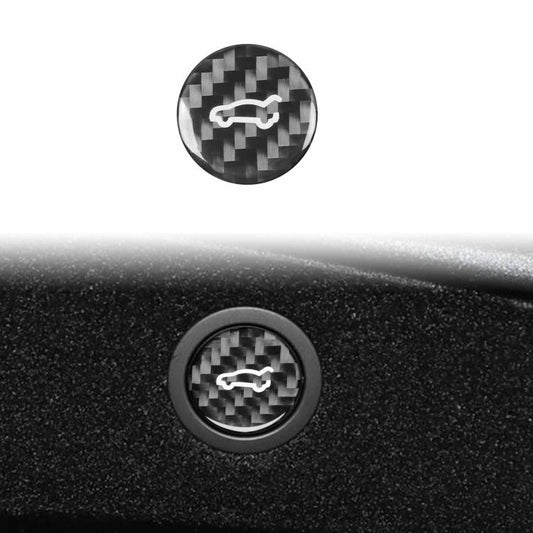 For Tesla Model 3 2023+ / Y New Edition 2025+ Carbon Fiber Car Trunk Button Decorative Sticker, Left and Right Drive(Black) - Car Interior Mouldings by buy2fix | Online Shopping UK | buy2fix