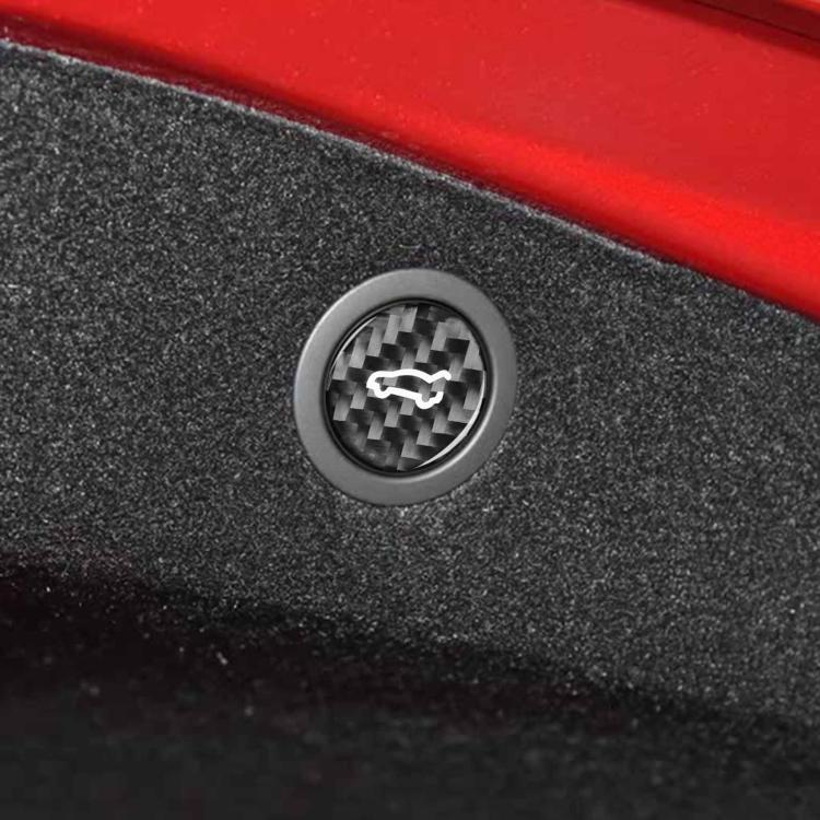 For Tesla Model 3 2023+ / Y New Edition 2025+ Carbon Fiber Car Trunk Button Decorative Sticker, Left and Right Drive(Black) - Car Interior Mouldings by buy2fix | Online Shopping UK | buy2fix