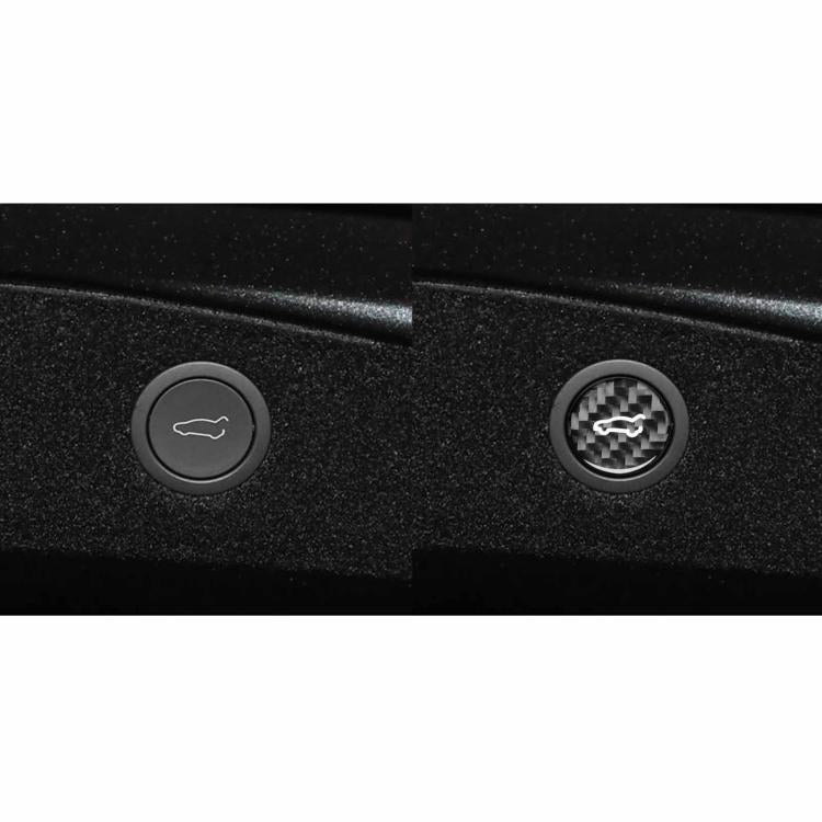 For Tesla Model 3 2023+ / Y New Edition 2025+ Carbon Fiber Car Trunk Button Decorative Sticker, Left and Right Drive(Black) - Car Interior Mouldings by buy2fix | Online Shopping UK | buy2fix