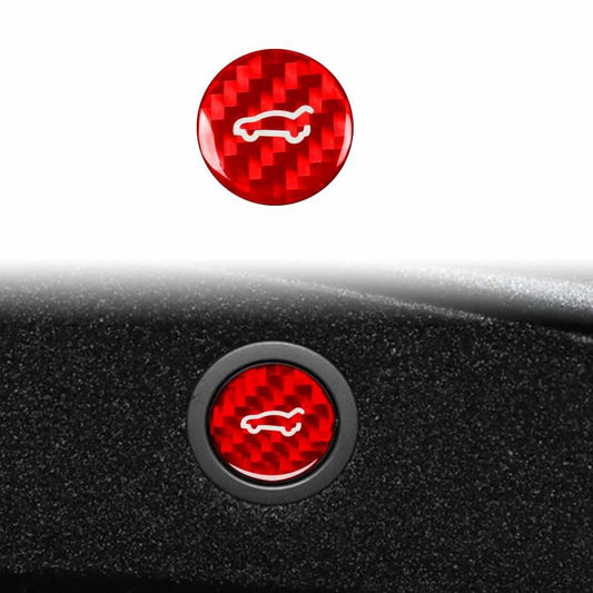 For Tesla Model 3 2023+ / Y New Edition 2025+ Carbon Fiber Car Trunk Button Decorative Sticker, Left and Right Drive(Red) - Car Interior Mouldings by buy2fix | Online Shopping UK | buy2fix